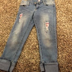 Jeans with rhinestone